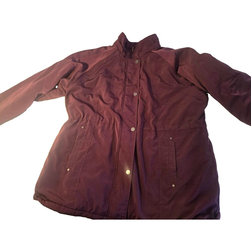 Sonoma Goods for Life Women's Long Utility Field Jacket in deep plum/burgundy 2X